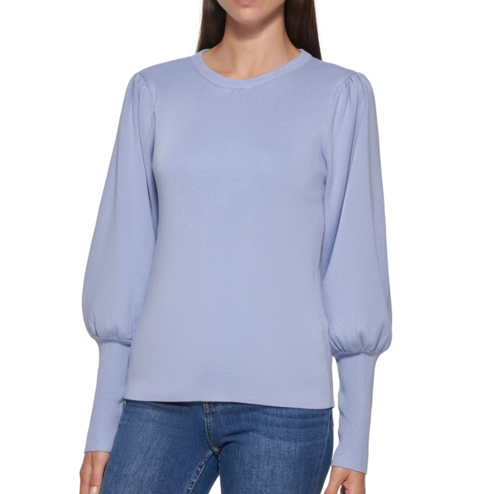 Calvin Klein Women's Ribbed Knit Crewneck Sweater - Dawn, Size: Large